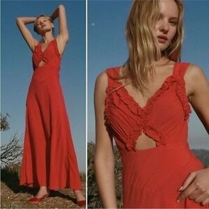 Doen Amoretta Dress In Tigerlily NWT